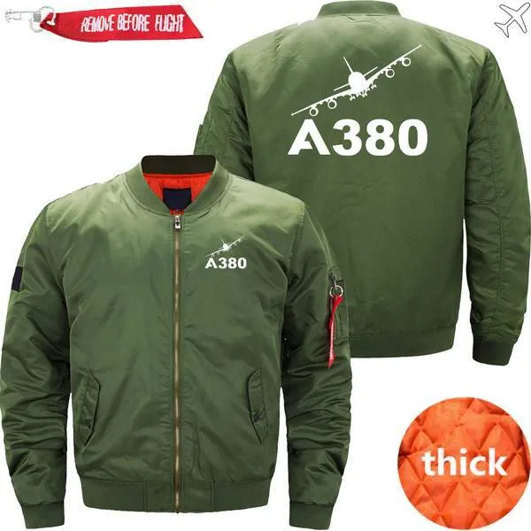 AIRBUS A380 TURNING BOMBER FLIGHT AVIATOR JACKET