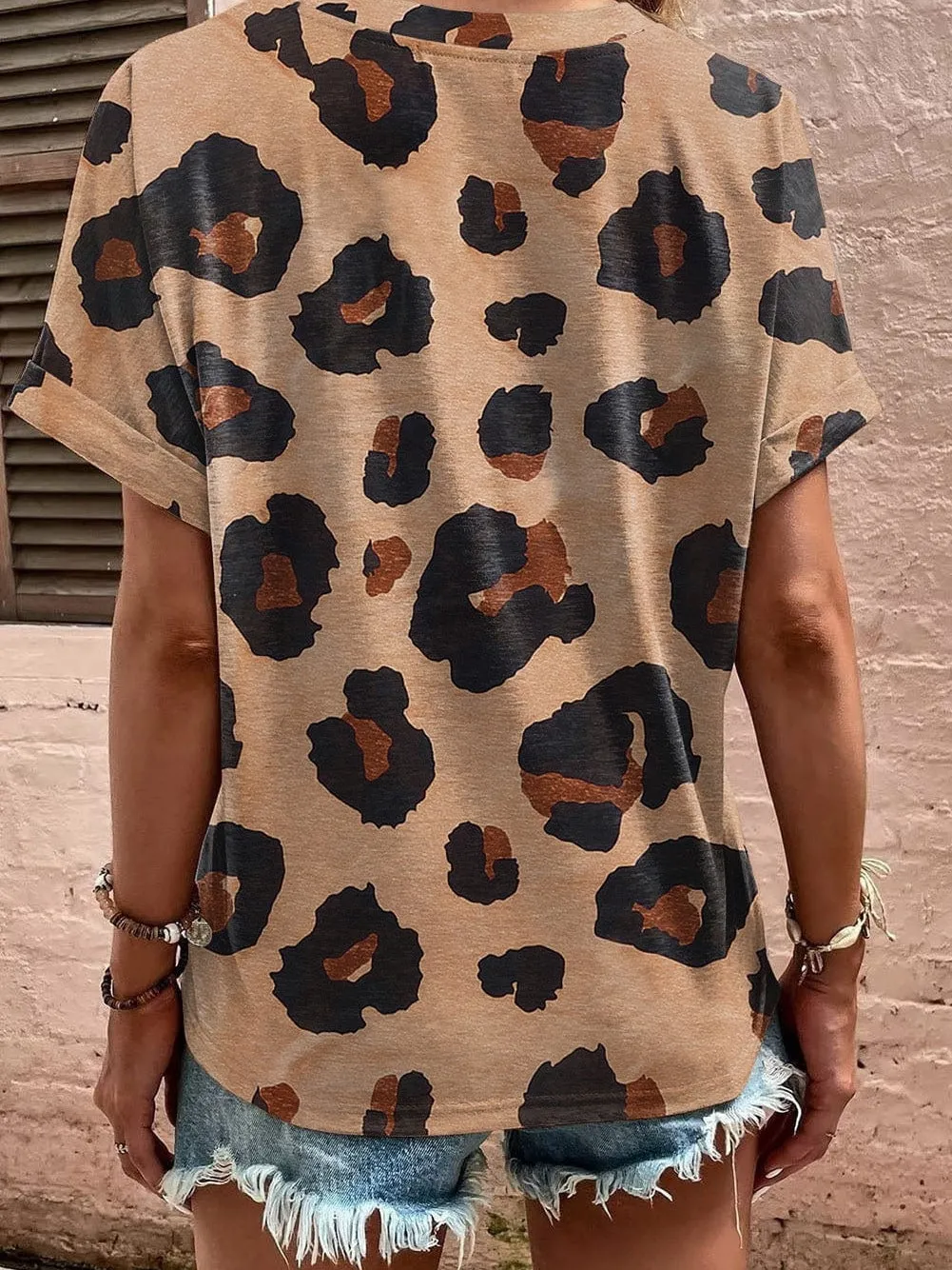 Animal Print V-Neck T-Shirt