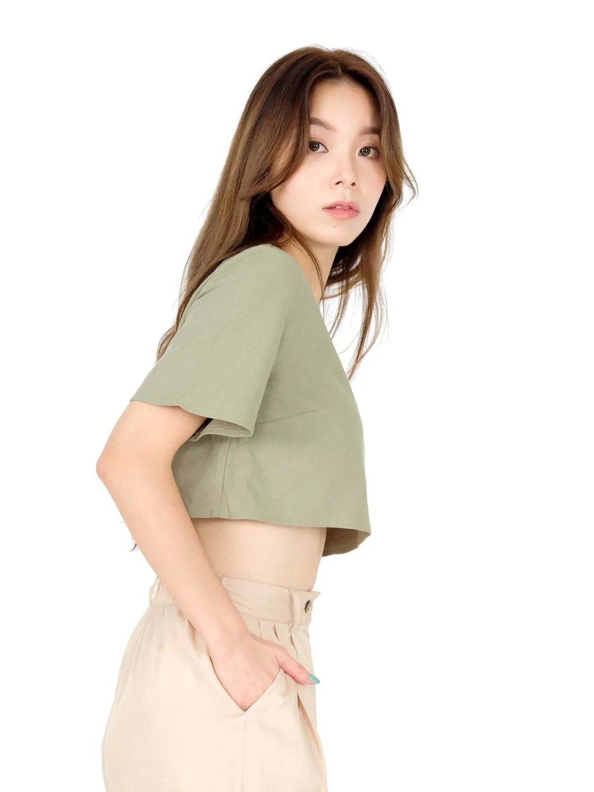 Ann 圓領短身上衣*