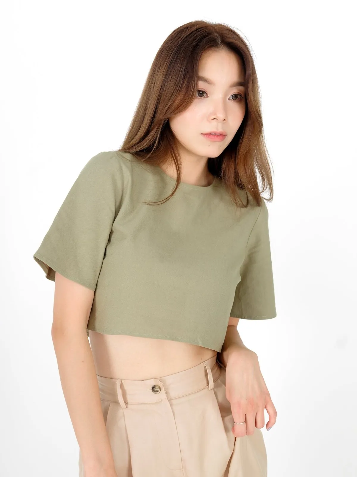 Ann 圓領短身上衣*