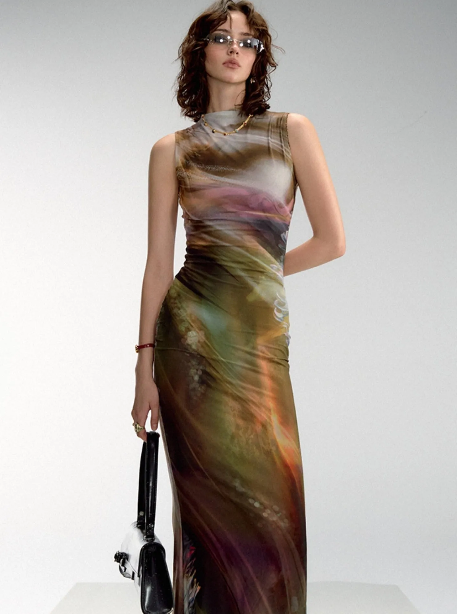 Aurora Borealis Sleeveless Maxi Dress