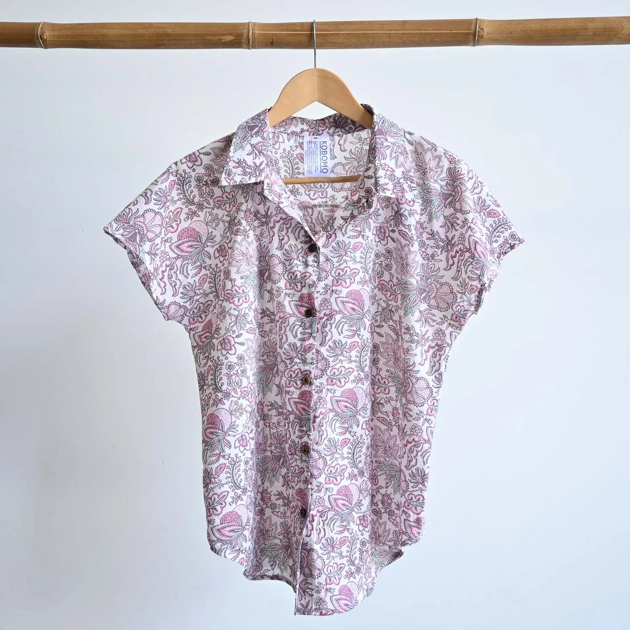 Be My Cotton Blouse by KOBOMO - Pink Paisley