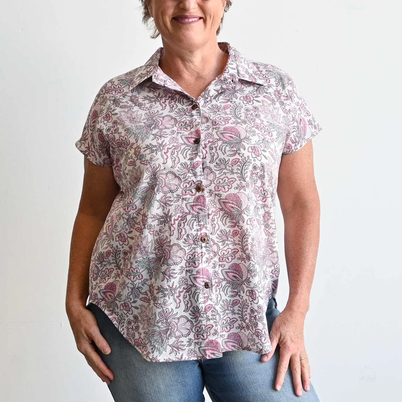 Be My Cotton Blouse by KOBOMO - Pink Paisley
