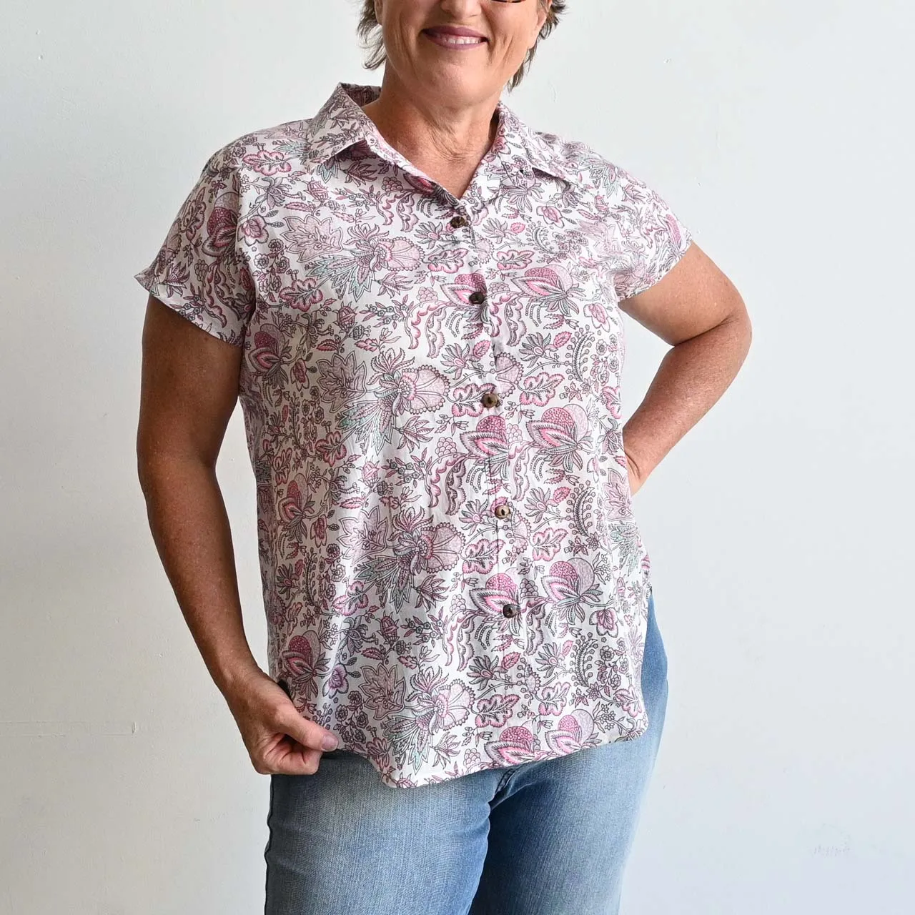 Be My Cotton Blouse by KOBOMO - Pink Paisley