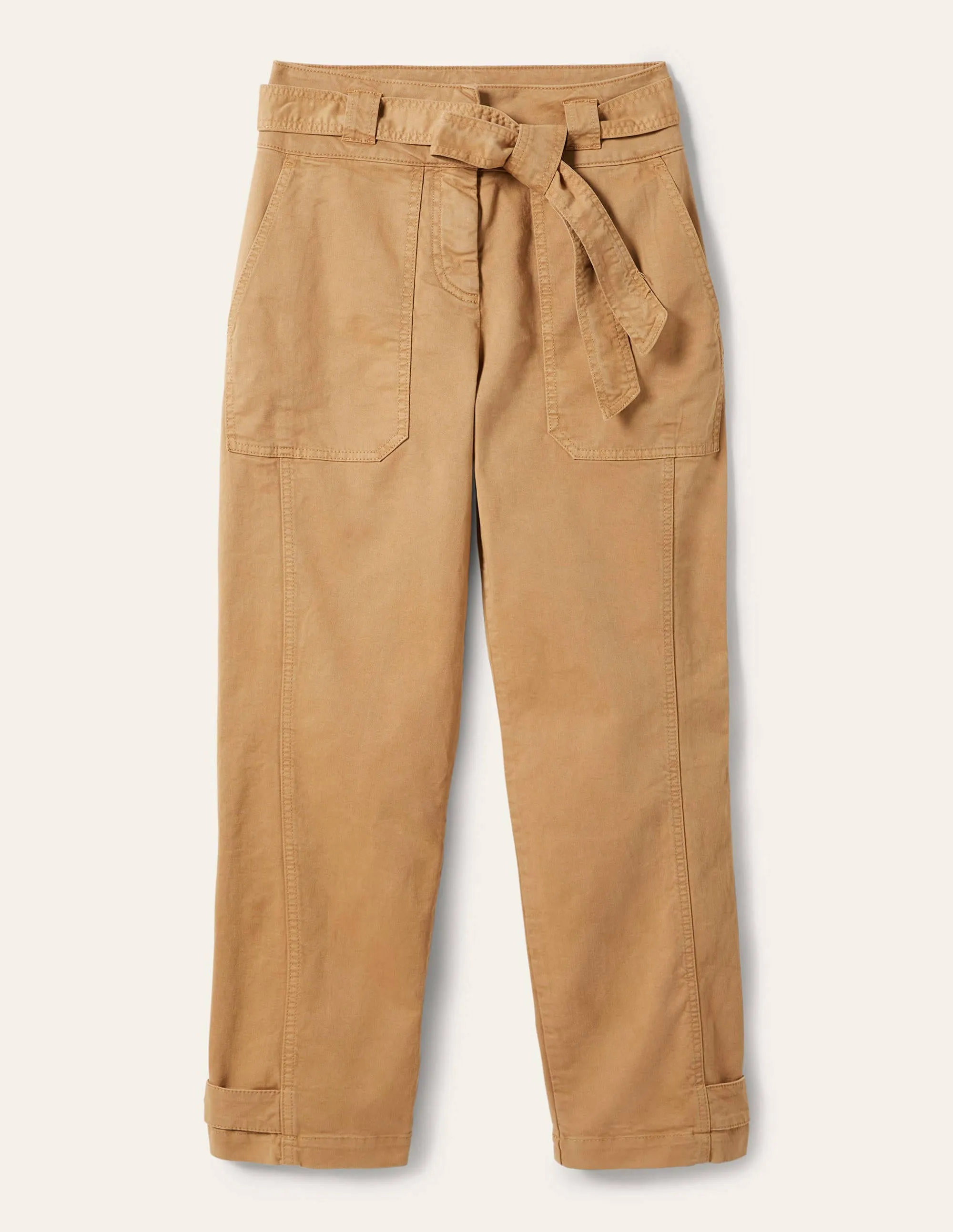 Belted Chino Trousers-Ground Ginger