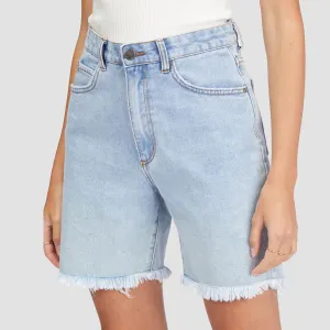 Billabong Long Time Denim Shorts Sweet Blue - Womens