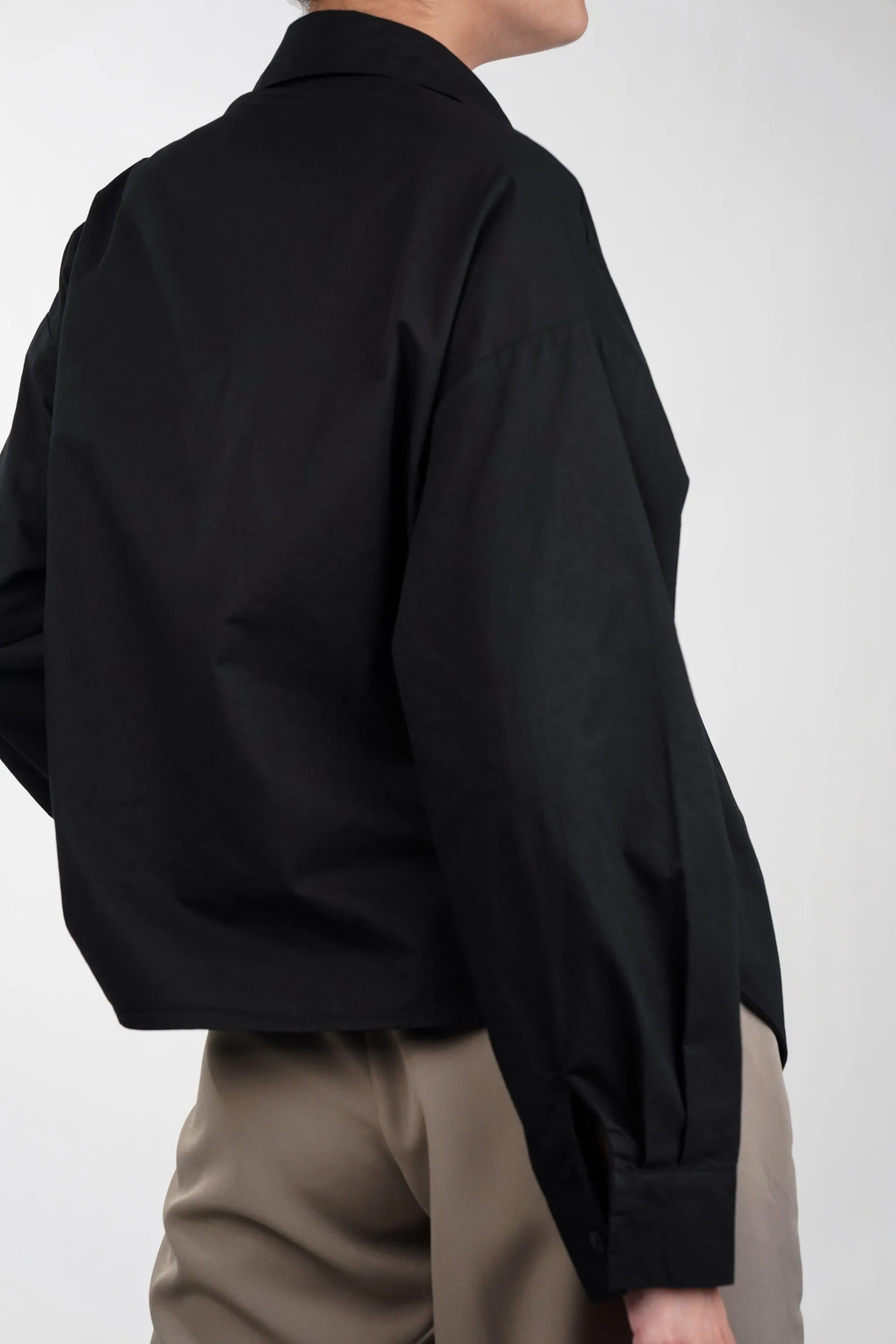 Black Shirt With Zigzag Hem