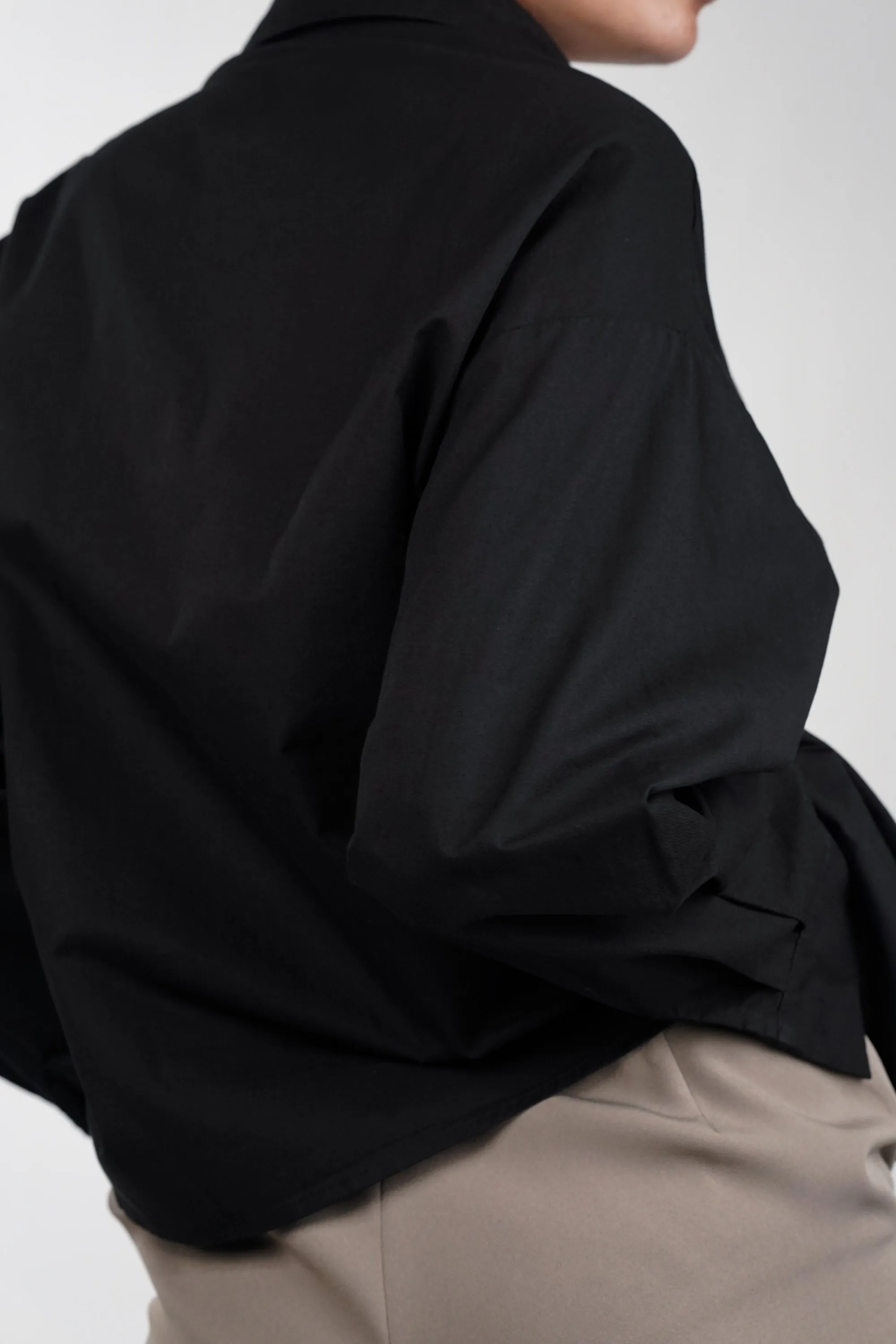 Black Shirt With Zigzag Hem