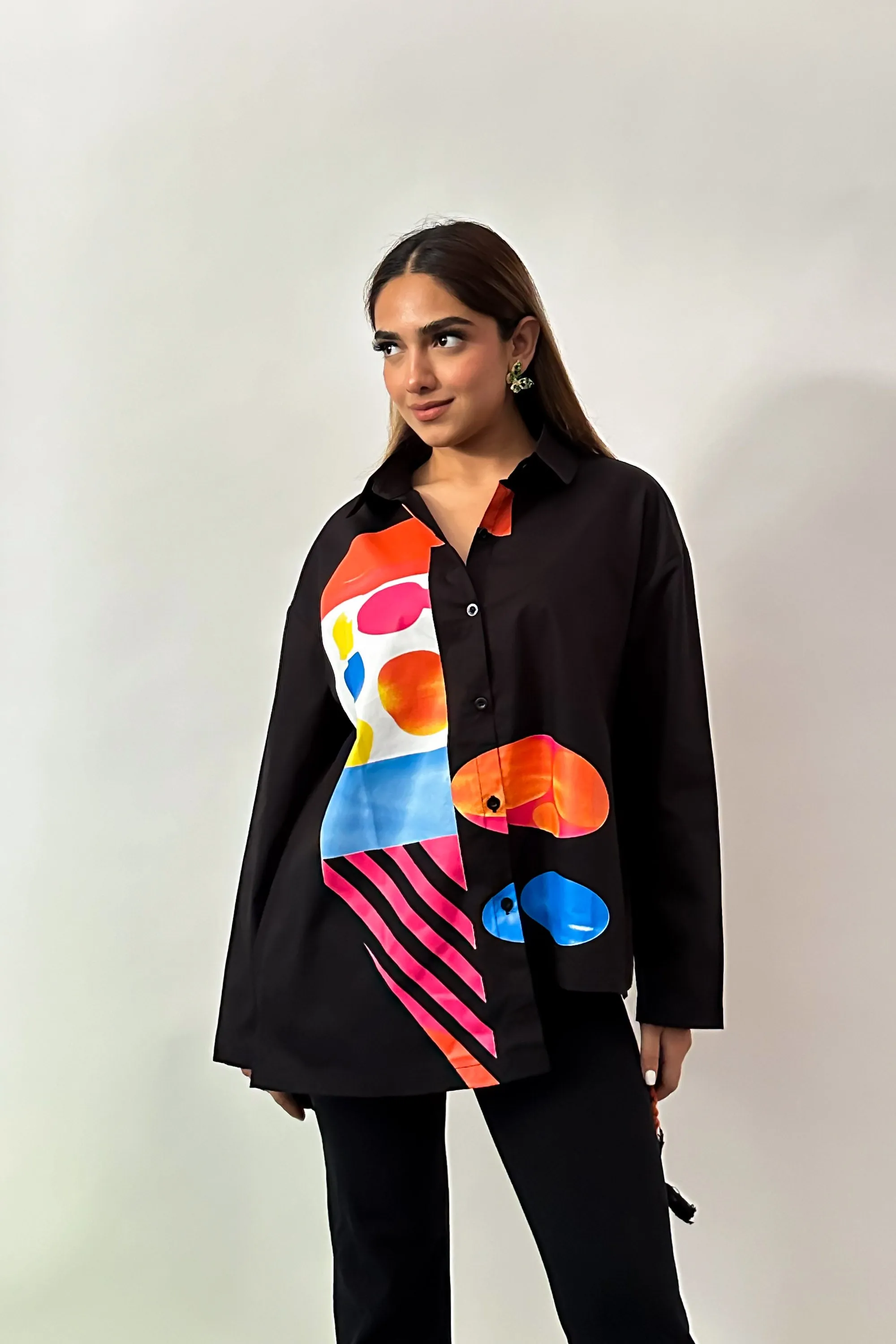 Blackout Burst Oversized Shirt