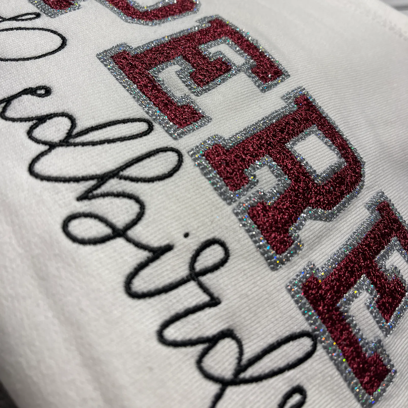 Bling Glitter De Pere Redbirds Custom Crewneck or Hoodie Sweatshirt