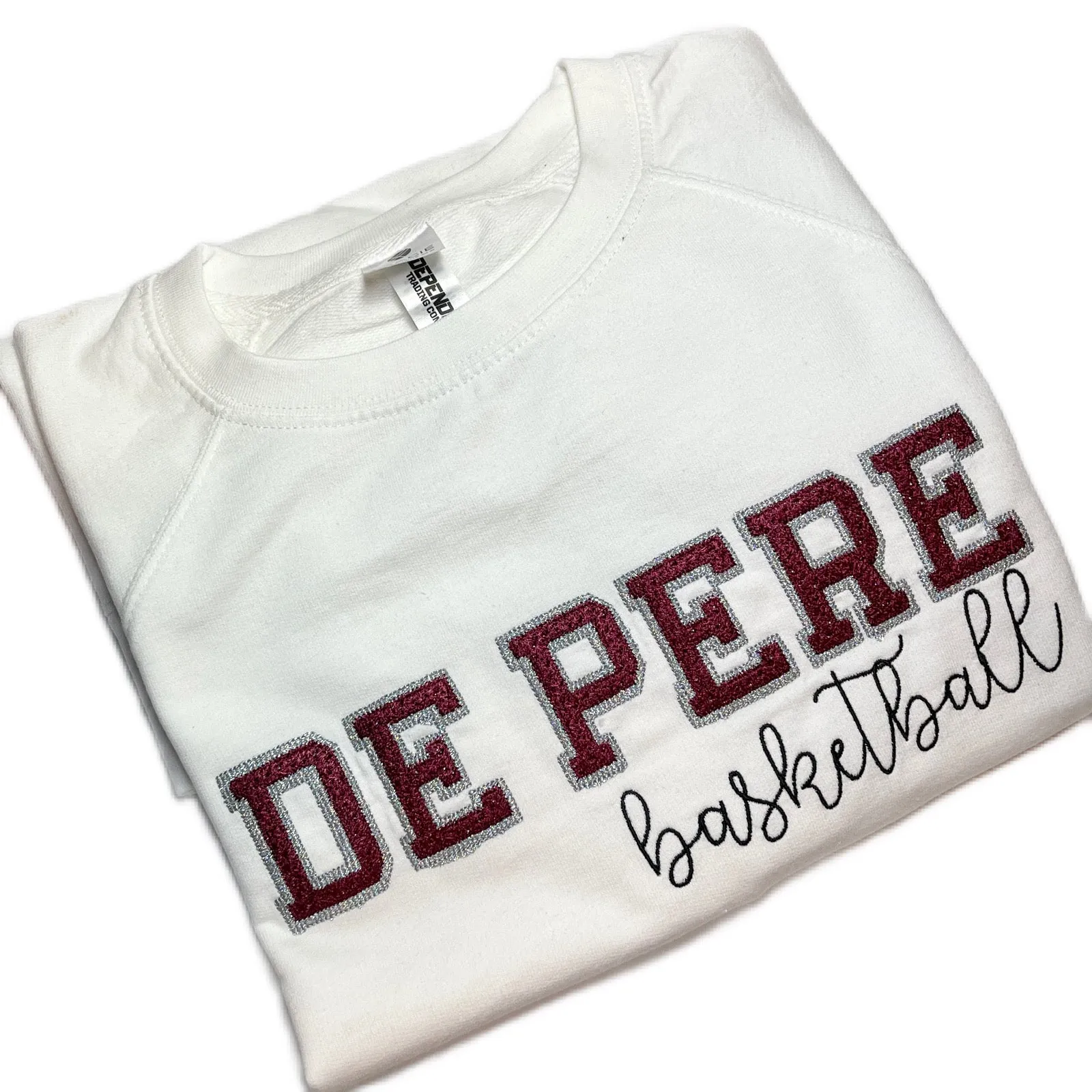 Bling Glitter De Pere Redbirds Custom Crewneck or Hoodie Sweatshirt