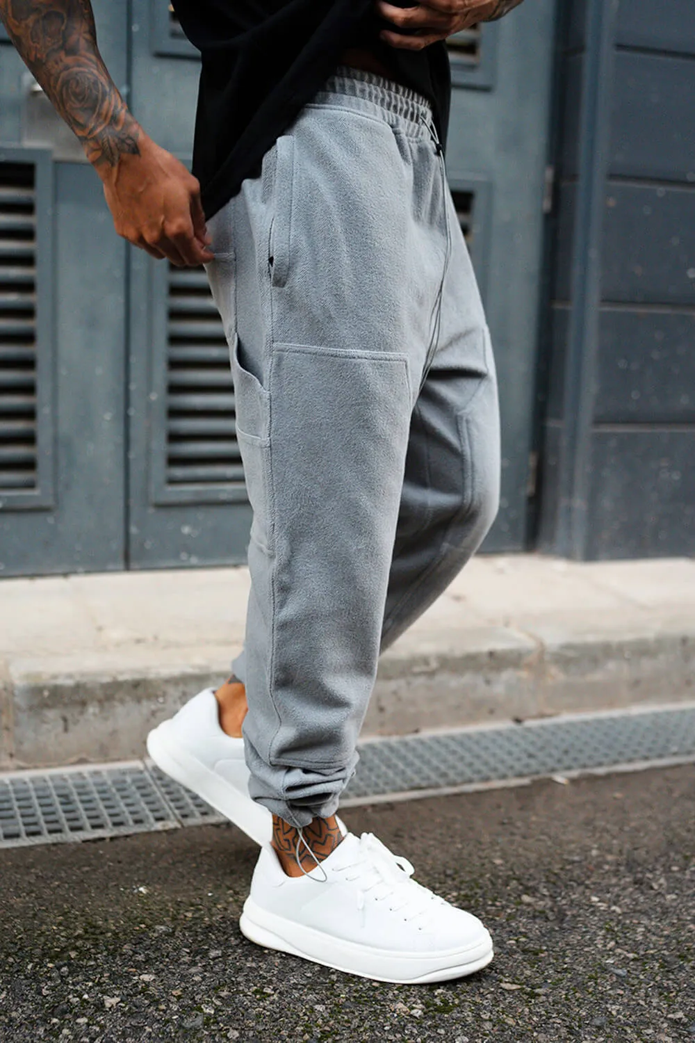Brushed Carpenter Joggers - Grey