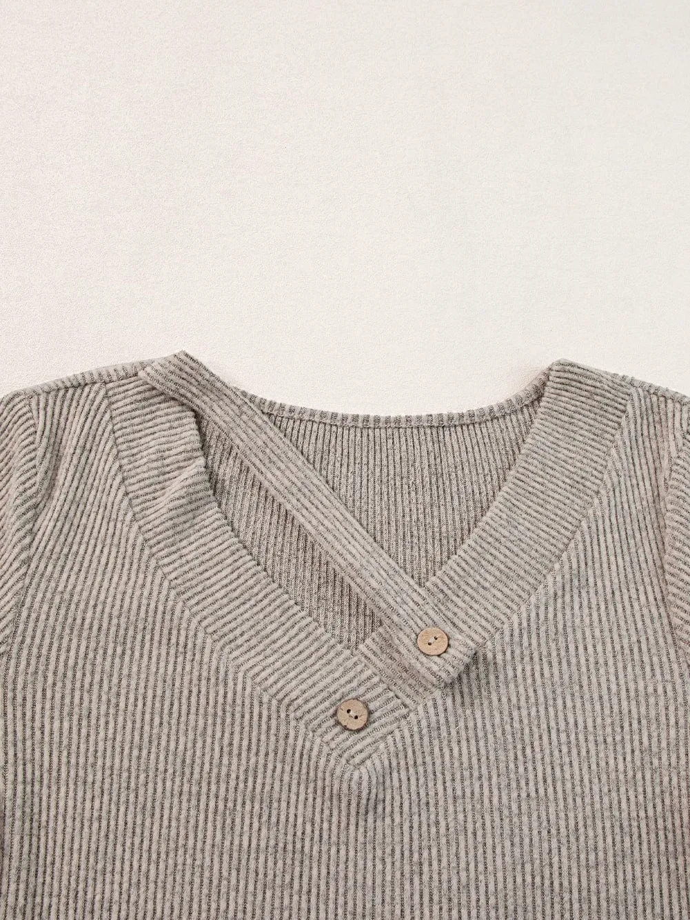 Button-Up Ribbed Knit Top