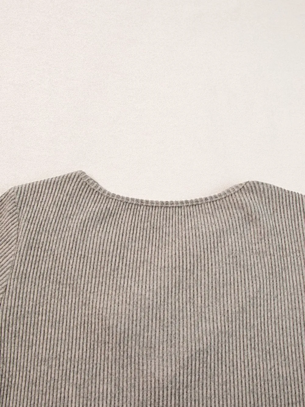 Button-Up Ribbed Knit Top