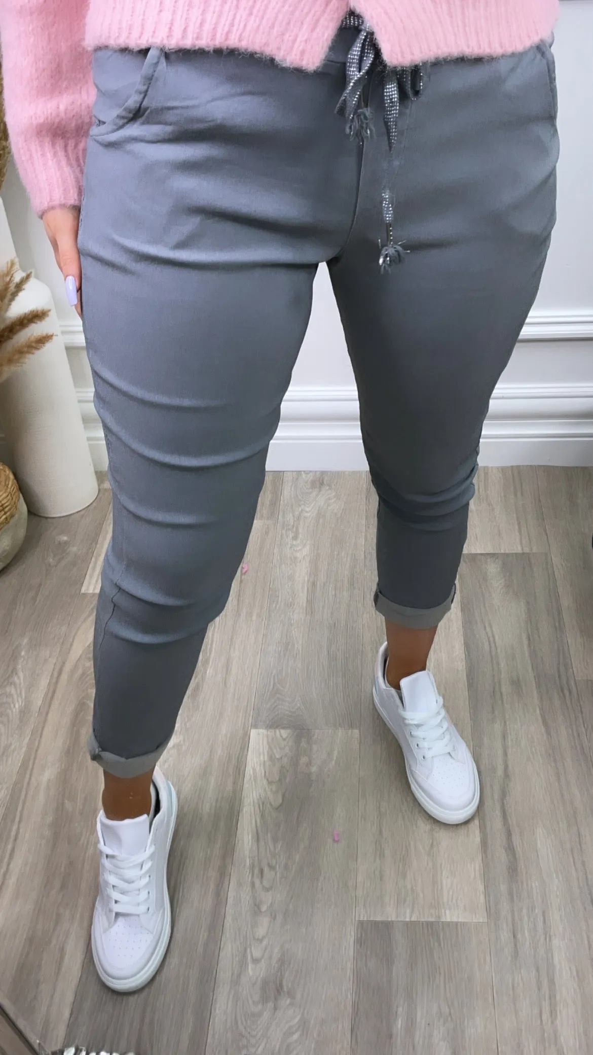 Caroline Grey Chino Joggers