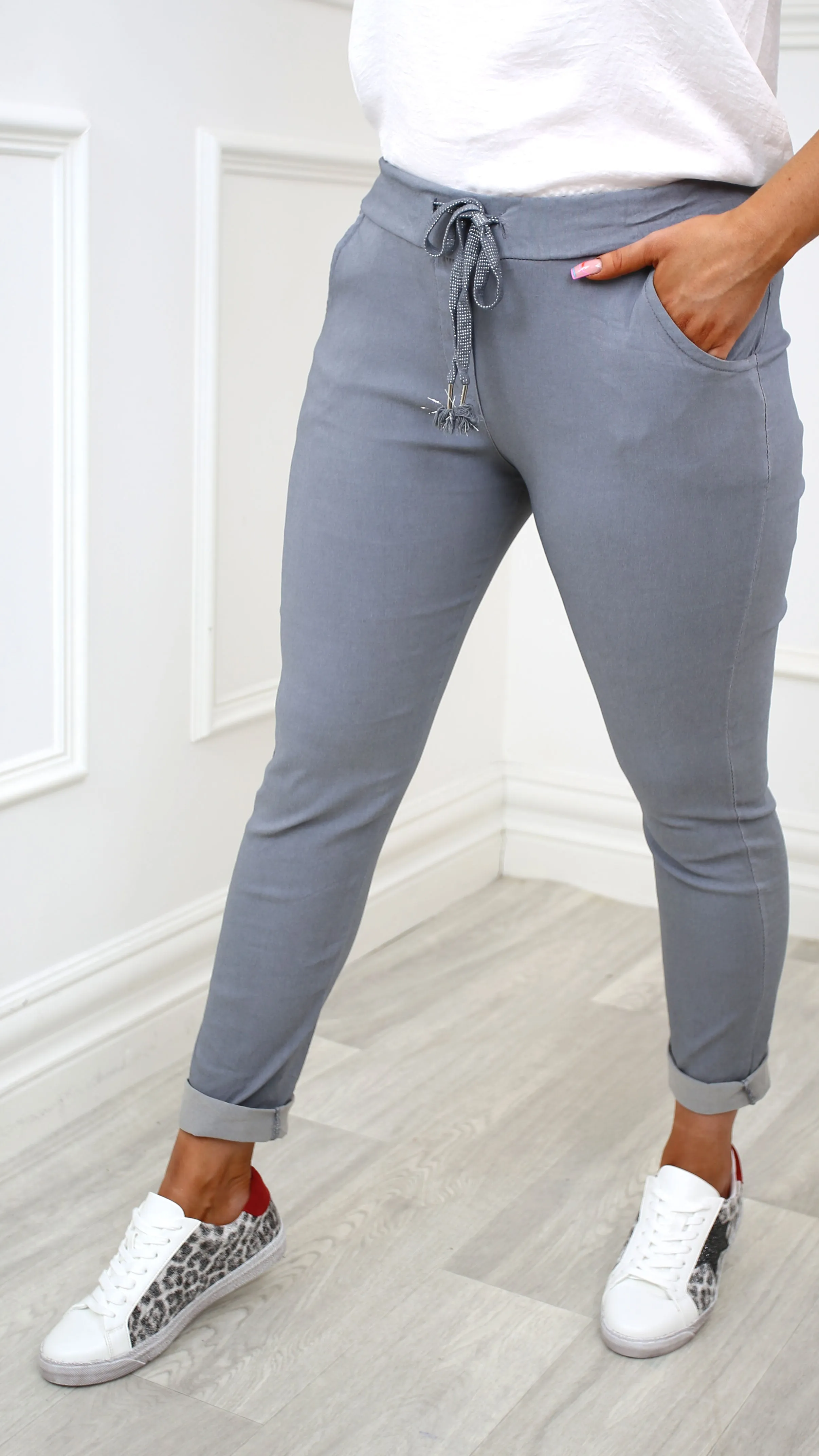Caroline Grey Chino Joggers