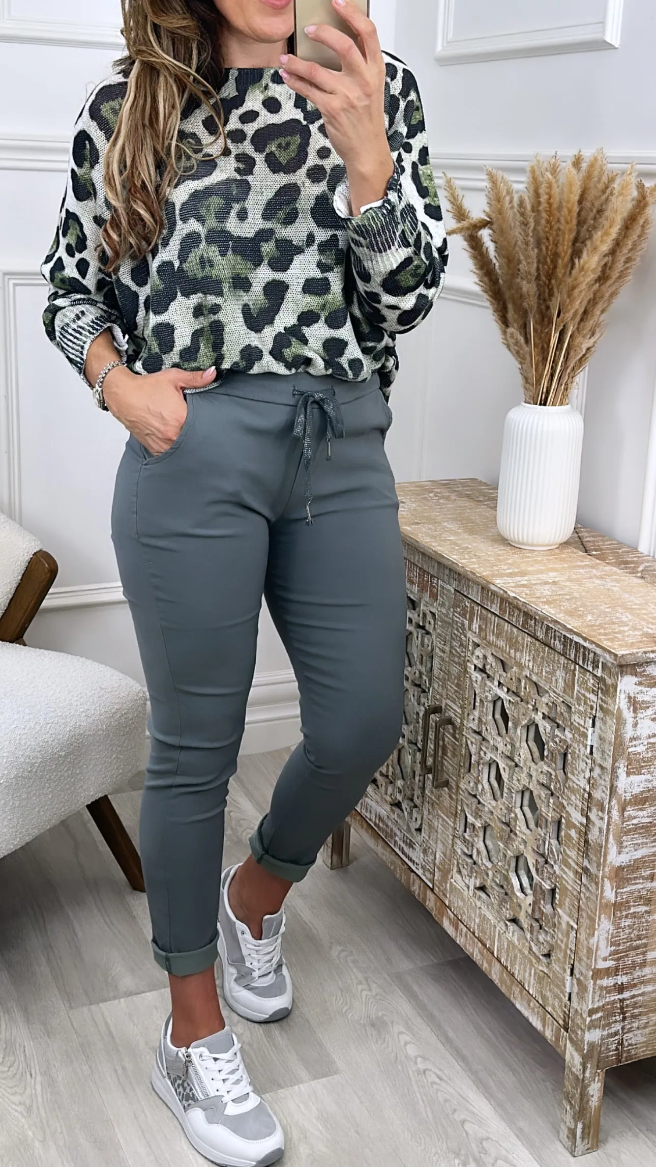 Caroline Grey Chino Joggers