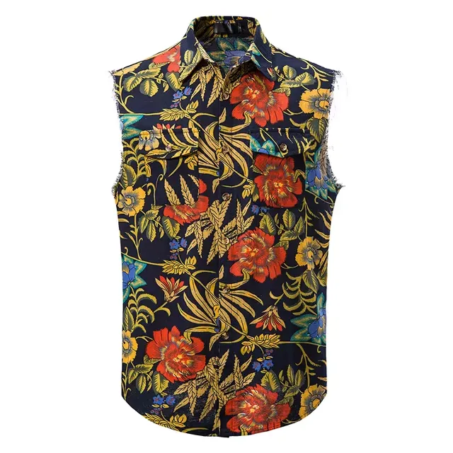 Casual Geometric Printed Sleeveless Shirt