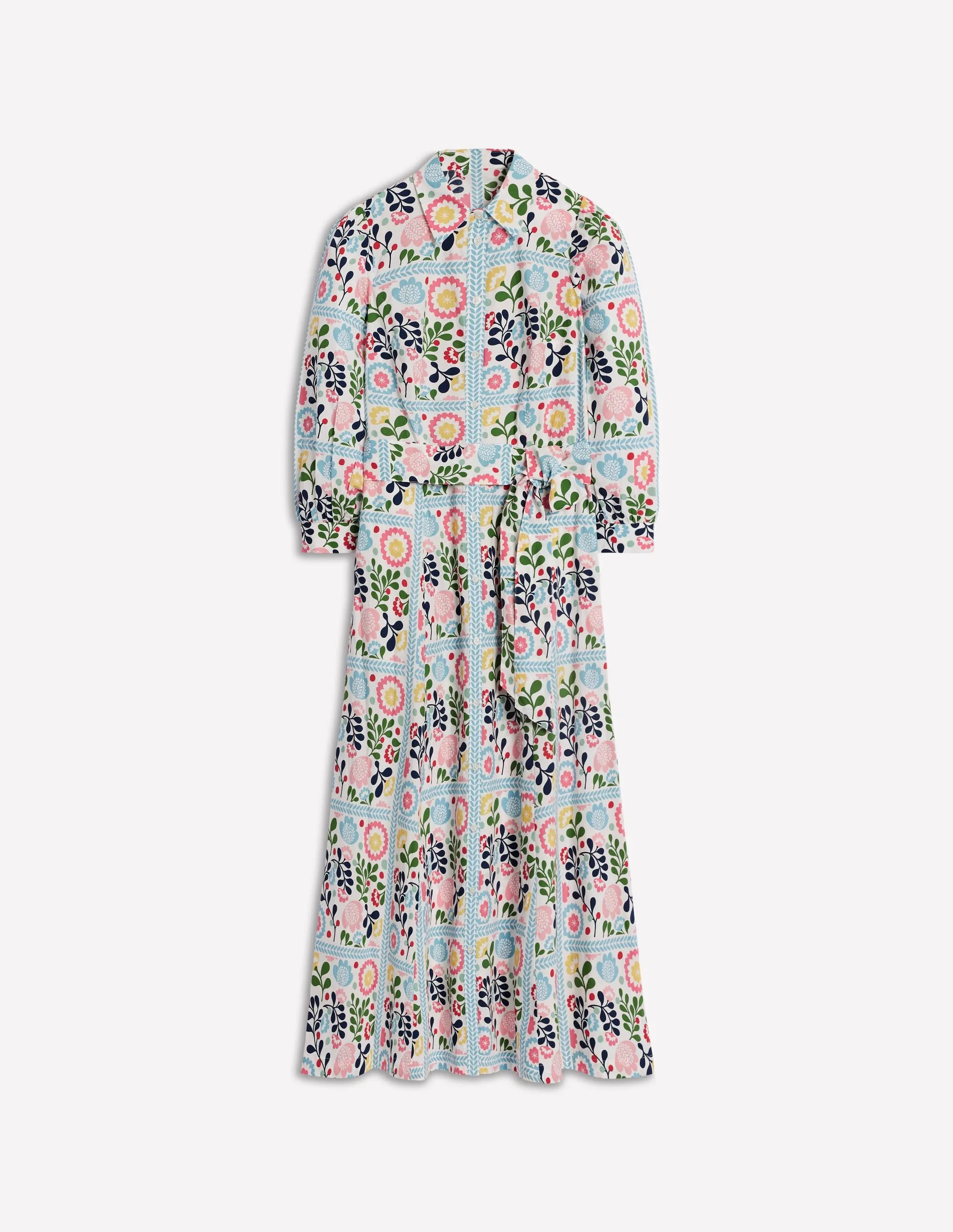 Clara Cotton Shirt Dress-Multi, Walled Garden