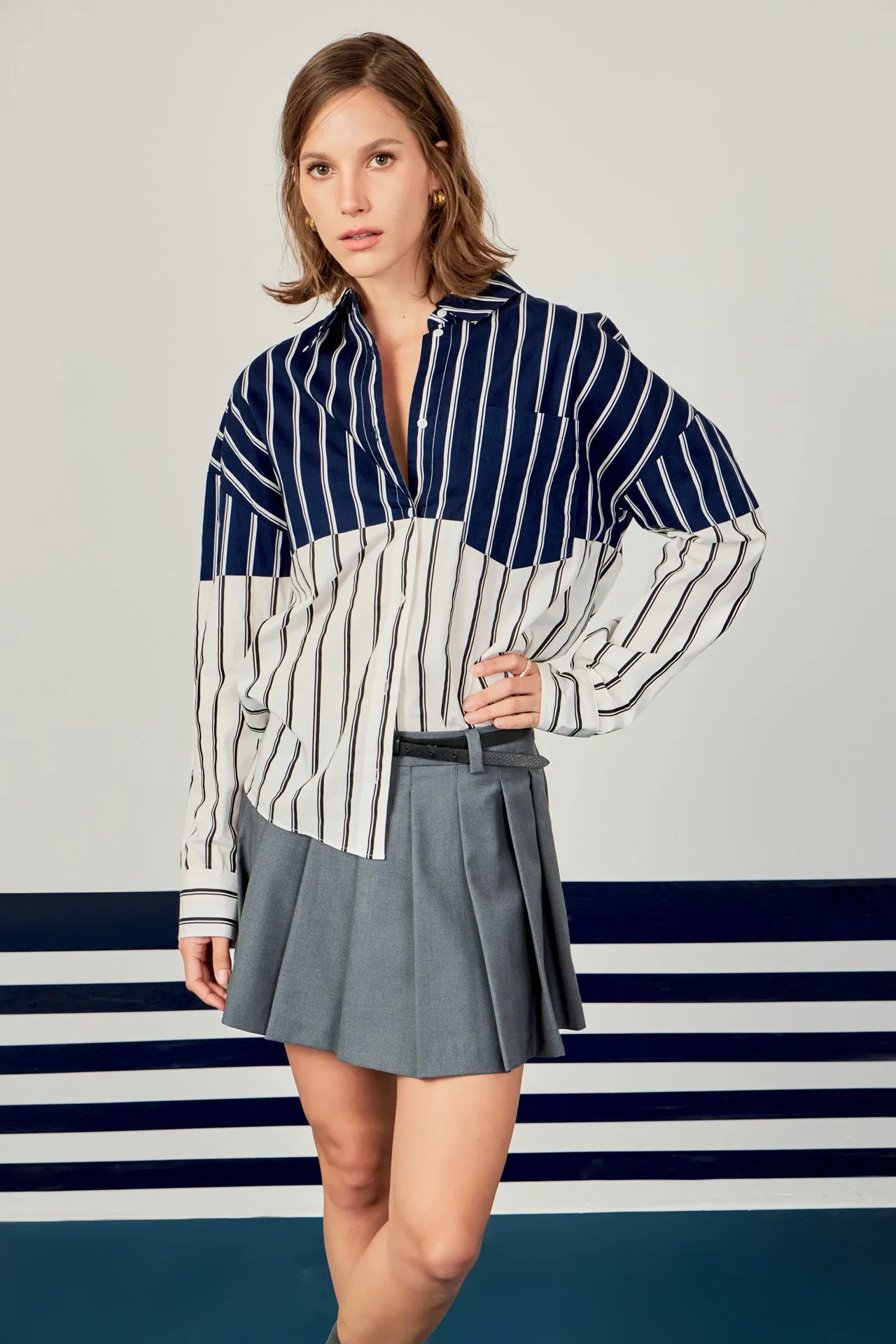 Colorblock Stripe Shirt