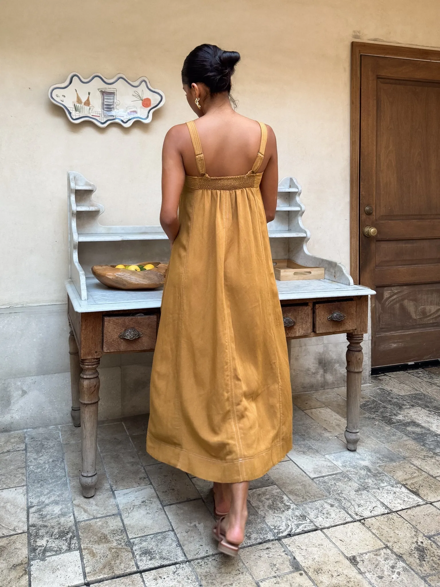 Cotton & Linen Trendy Large Pocket Long Dress