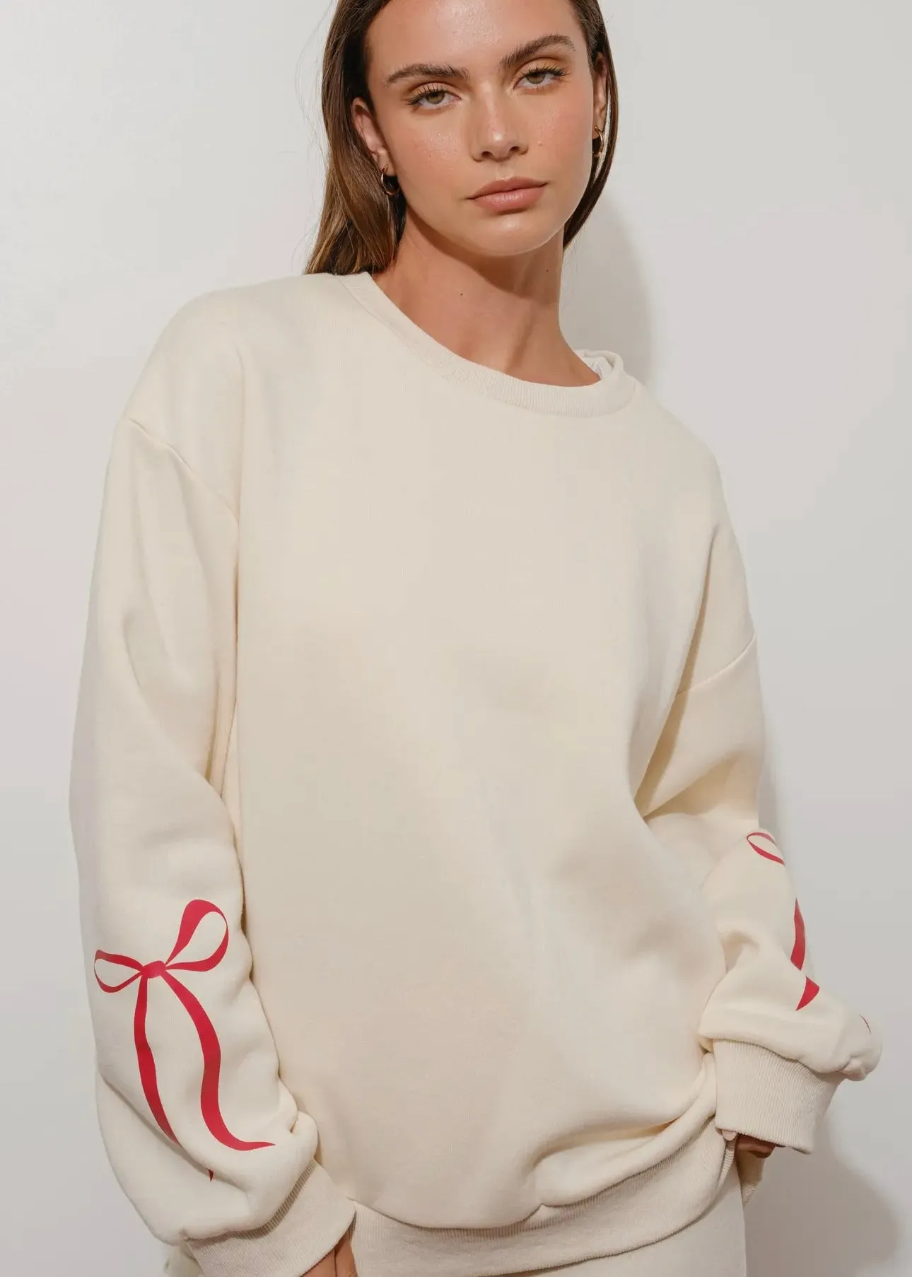 Cozy Girl Oversized Bow Sweatshirt