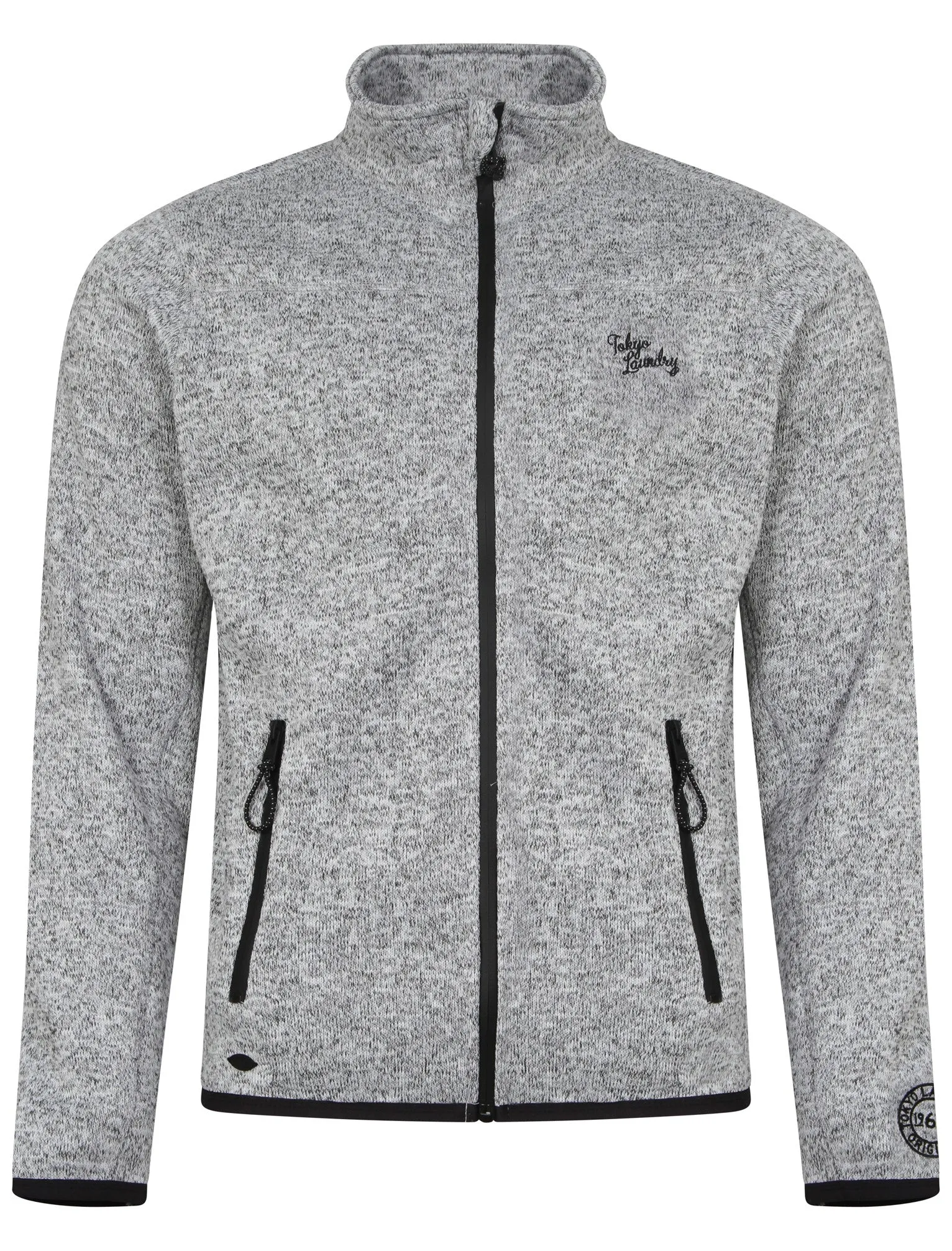 Davos Peak Salt and Pepper Zip Up Sweatshirt in Light Grey - Tokyo Laundry