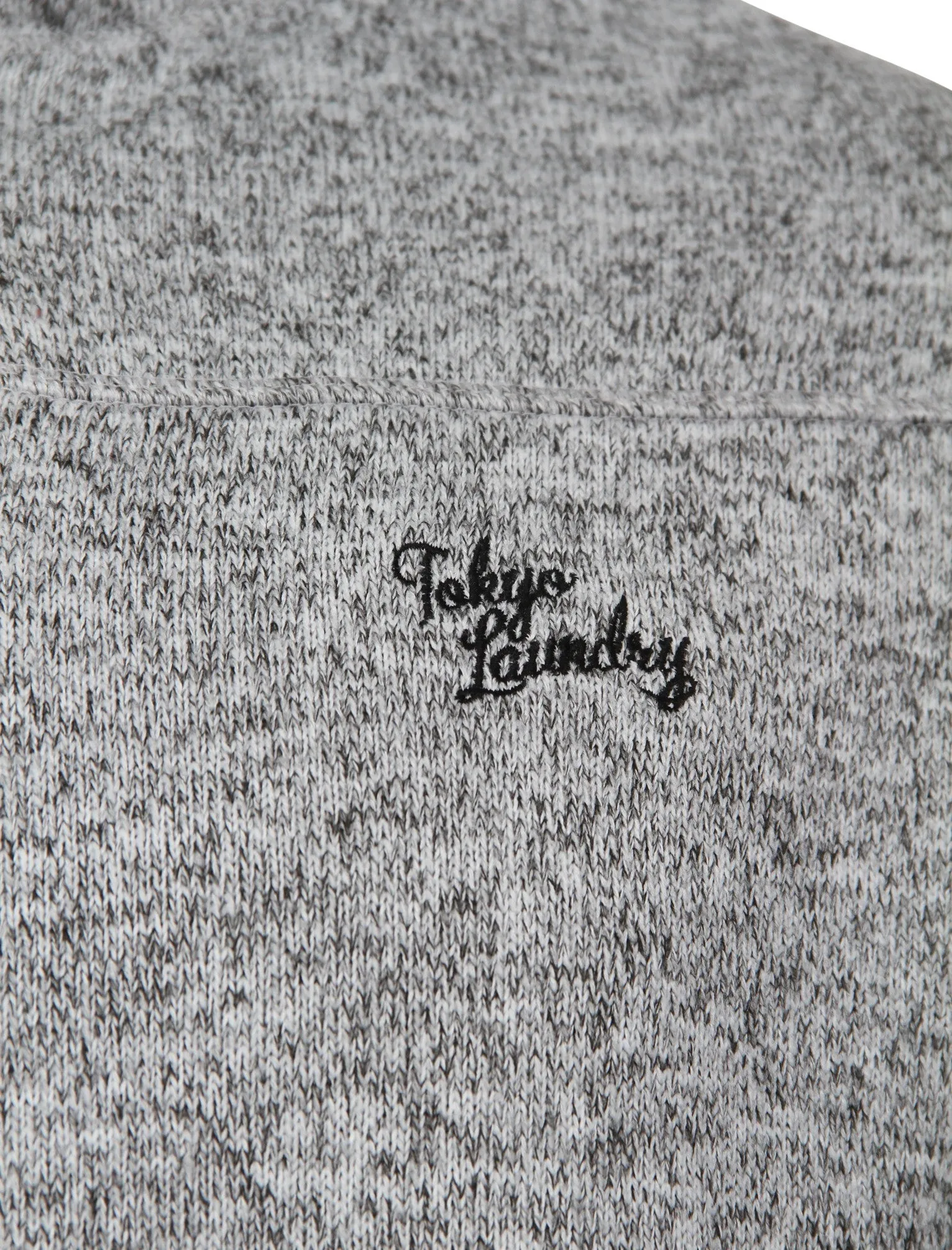 Davos Peak Salt and Pepper Zip Up Sweatshirt in Light Grey - Tokyo Laundry