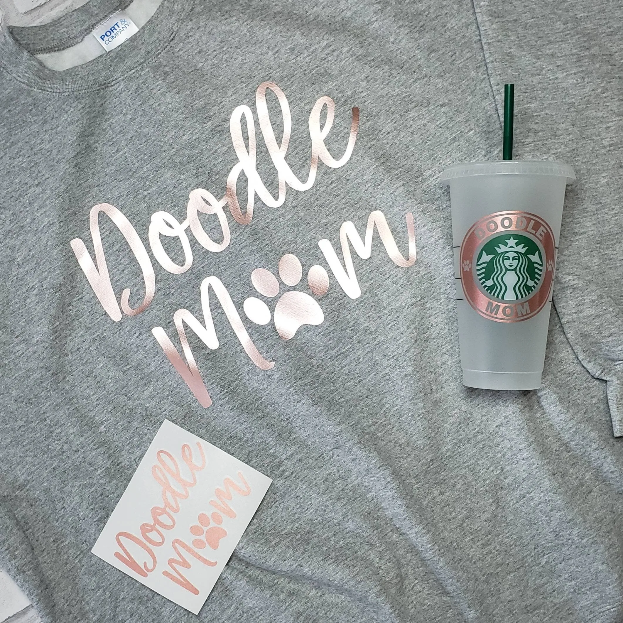 Doodle Mom Super Comfy Crew Neck Heather Grey Unisex Sweatshirt