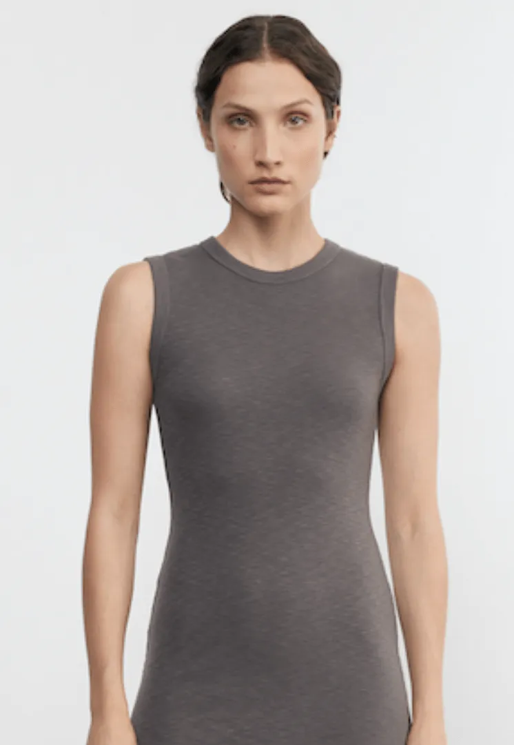 Enza Costa Textured Rib Sleeveless Maxi Dress