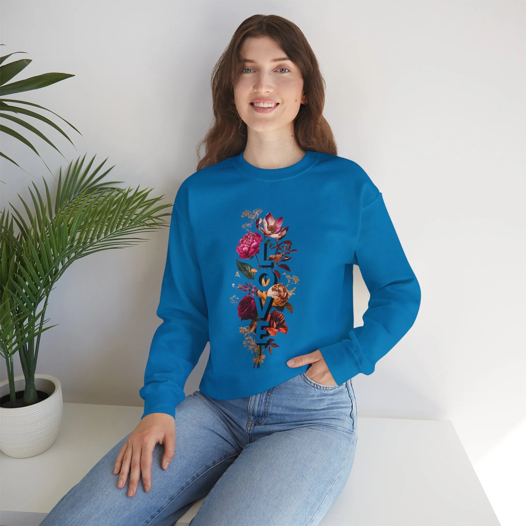 Floral Love Sweatshirt - Cozy Crewneck for Valentine's Day, Mother's Day, Birthday - Spring Fashion, Casual Style