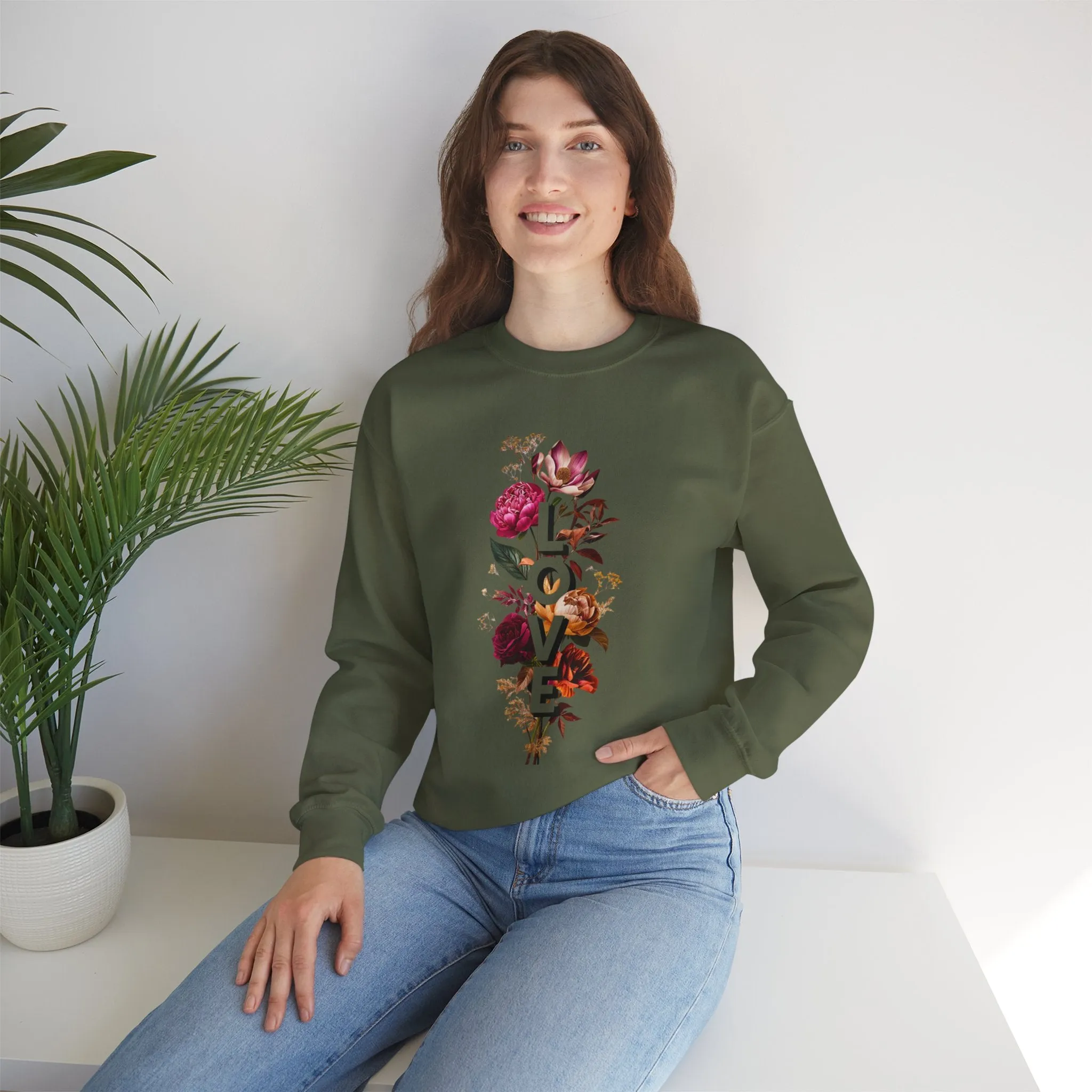 Floral Love Sweatshirt - Cozy Crewneck for Valentine's Day, Mother's Day, Birthday - Spring Fashion, Casual Style