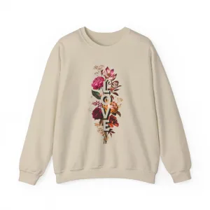 Floral Love Sweatshirt - Cozy Crewneck for Valentine's Day, Mother's Day, Birthday - Spring Fashion, Casual Style