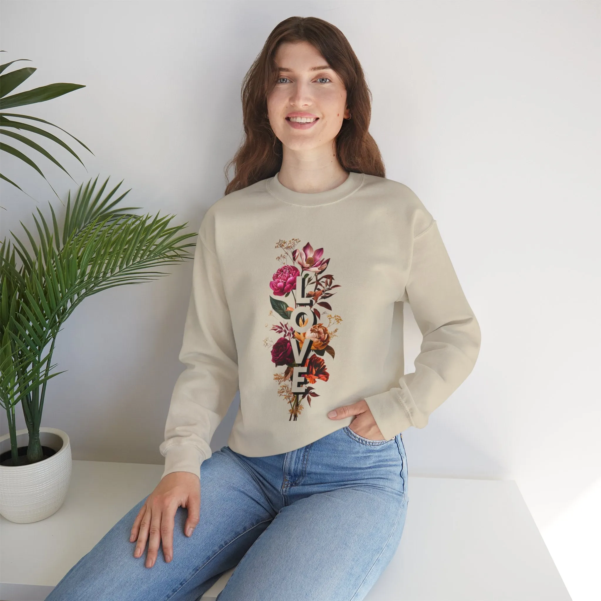 Floral Love Sweatshirt - Cozy Crewneck for Valentine's Day, Mother's Day, Birthday - Spring Fashion, Casual Style