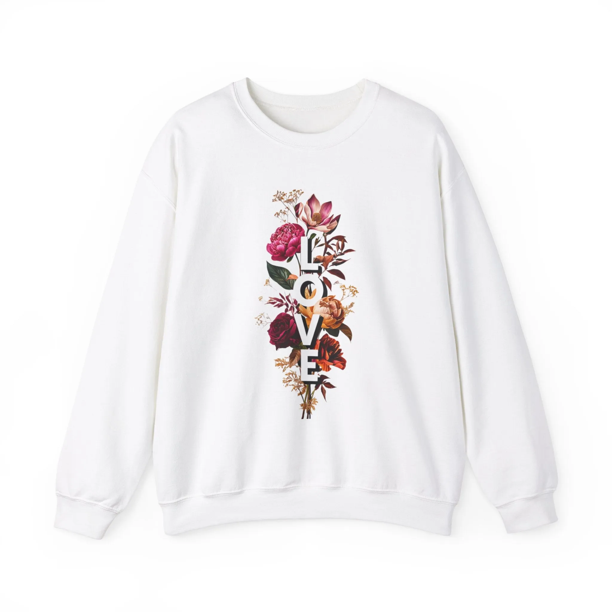 Floral Love Sweatshirt - Cozy Crewneck for Valentine's Day, Mother's Day, Birthday - Spring Fashion, Casual Style