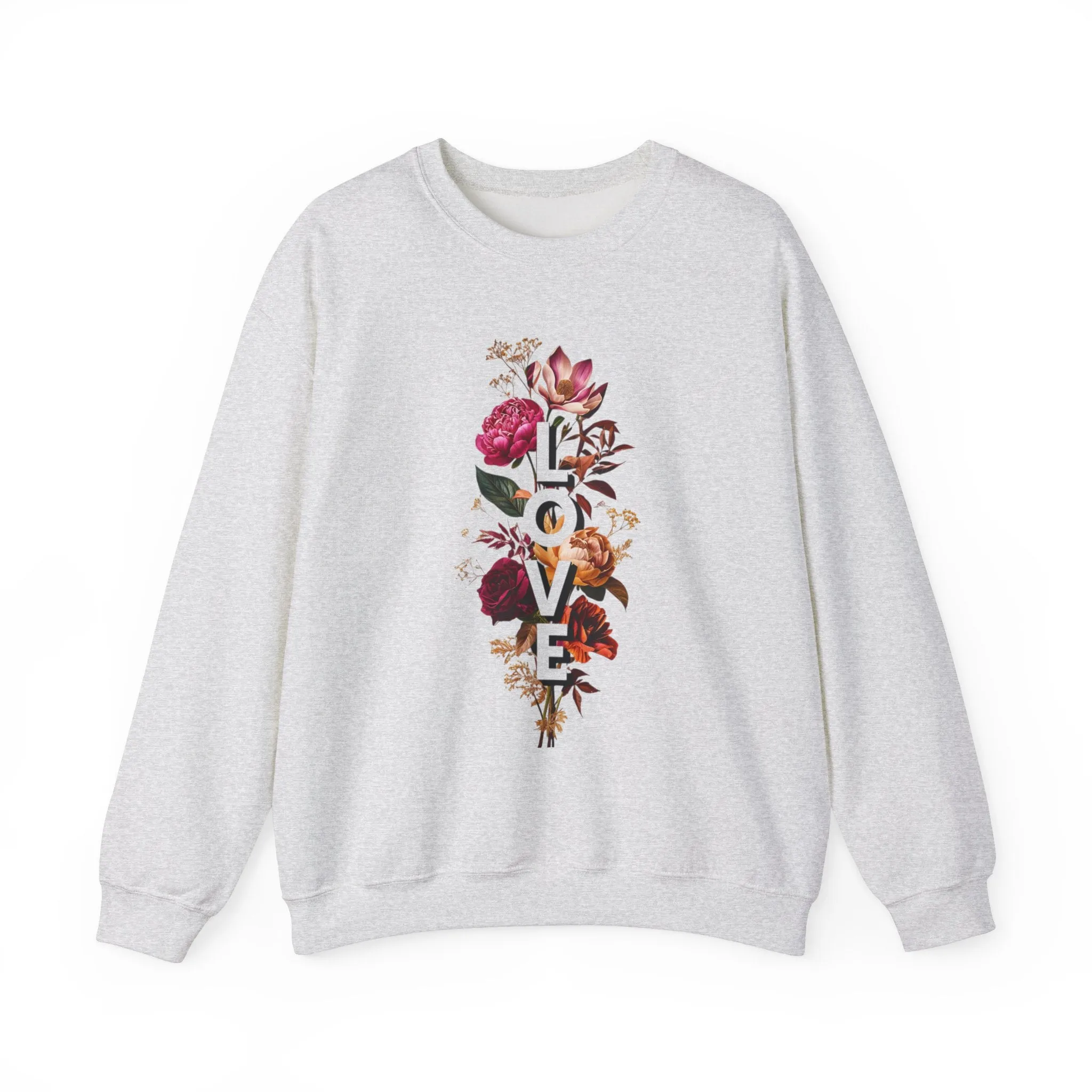 Floral Love Sweatshirt - Cozy Crewneck for Valentine's Day, Mother's Day, Birthday - Spring Fashion, Casual Style