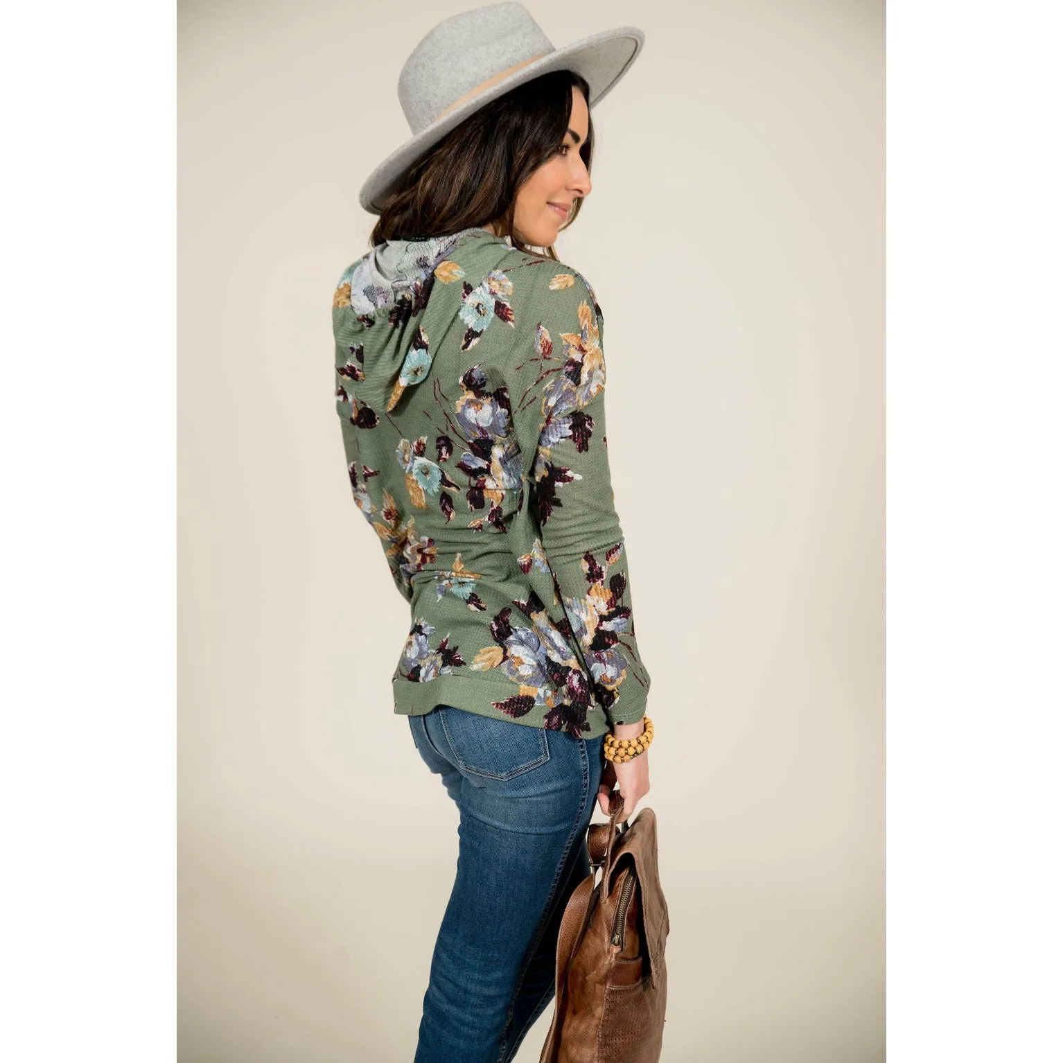 Floral Thermal Hoodie