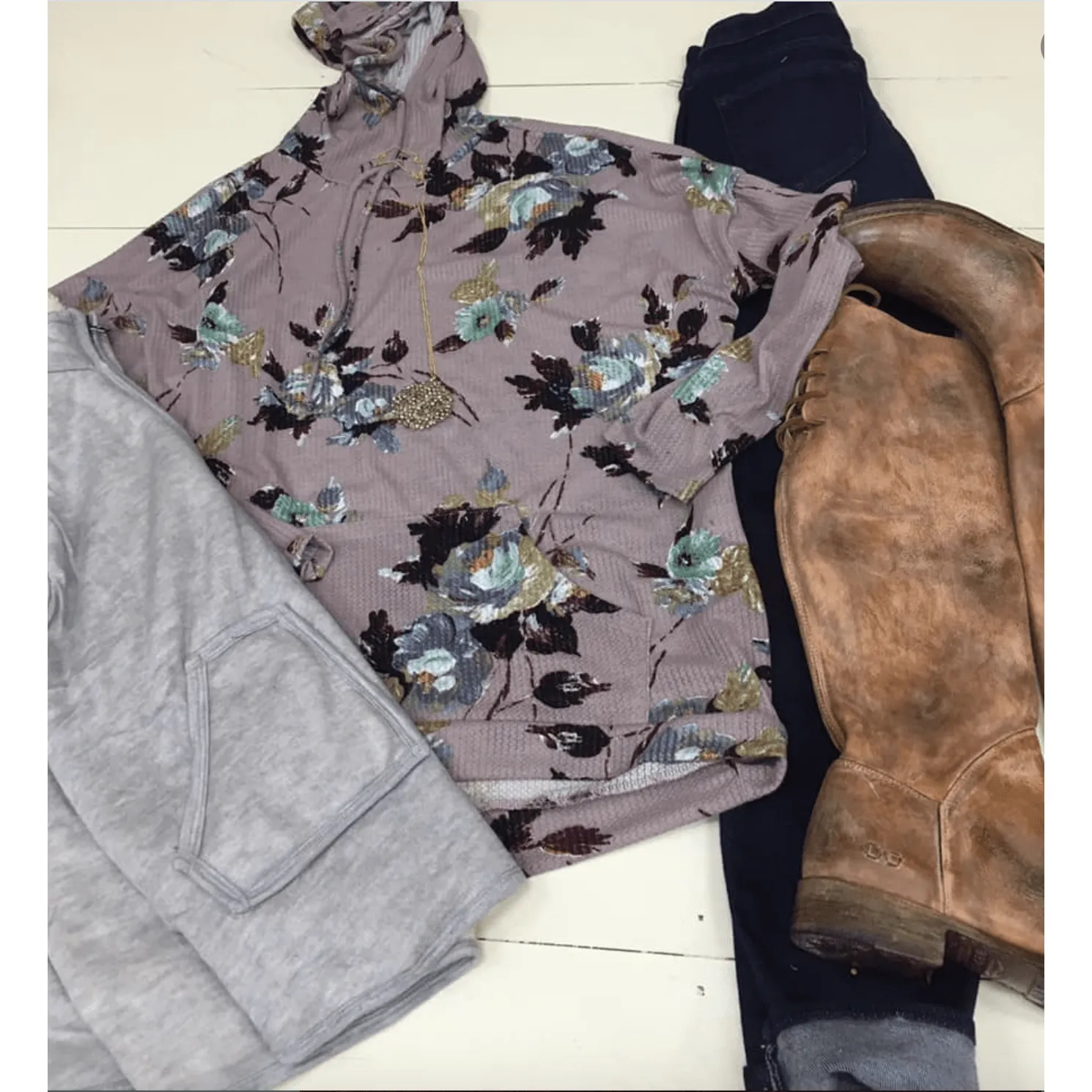 Floral Thermal Hoodie
