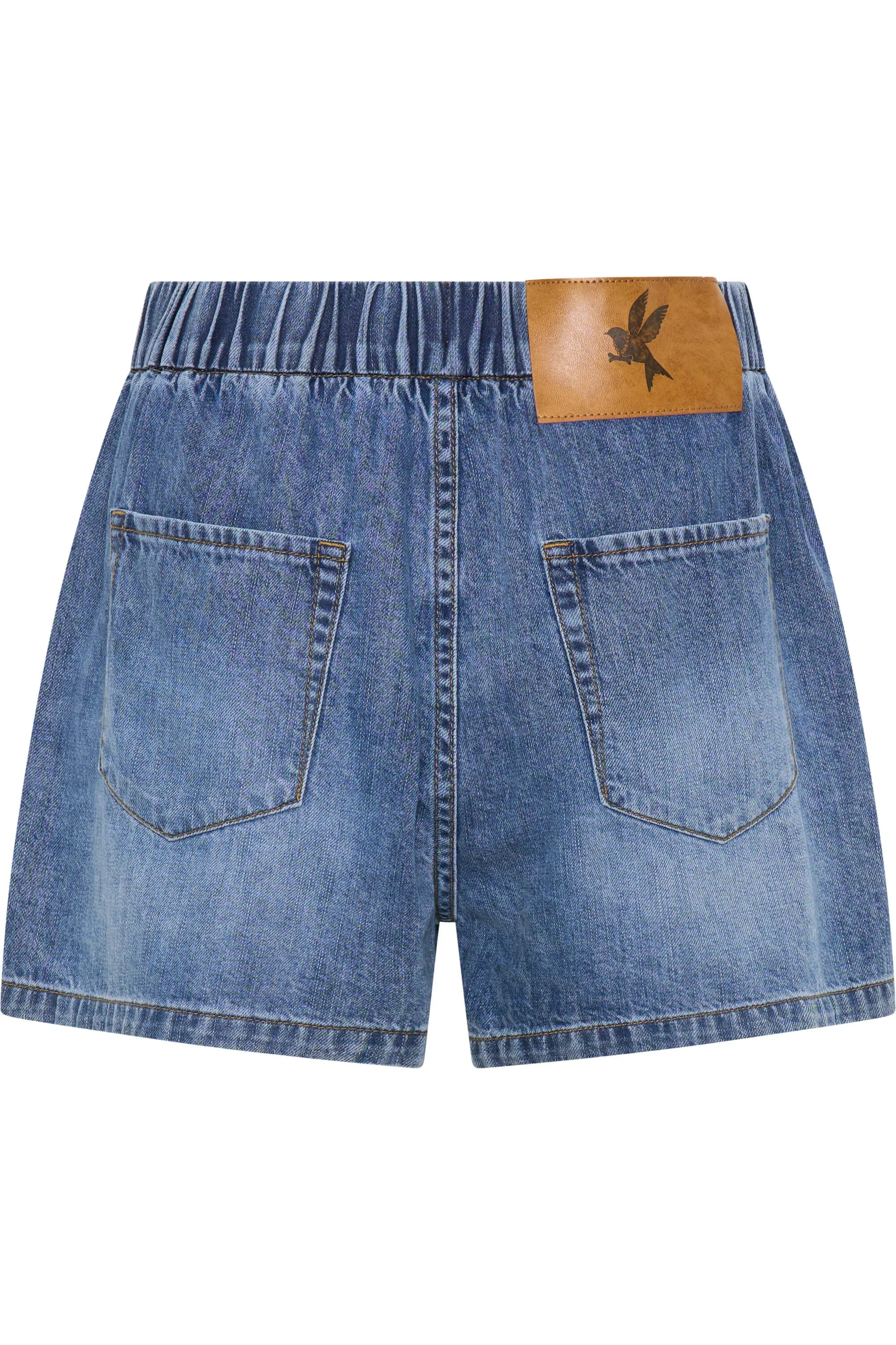 Funks High Waist Elasticated Flippy Denim Short | Blue Love