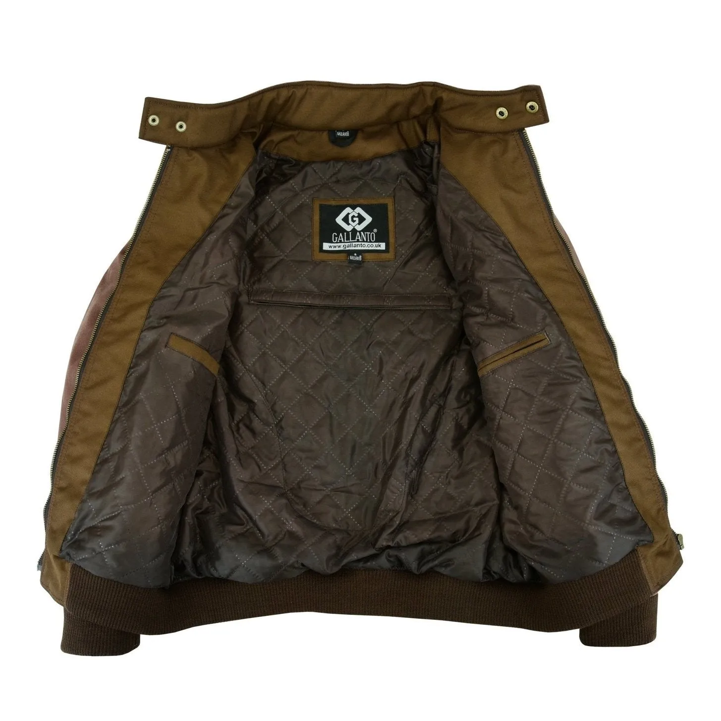 Gallanto Wax Cotton Armoured Bomber Jacket Waterproof Biker Motorcycle