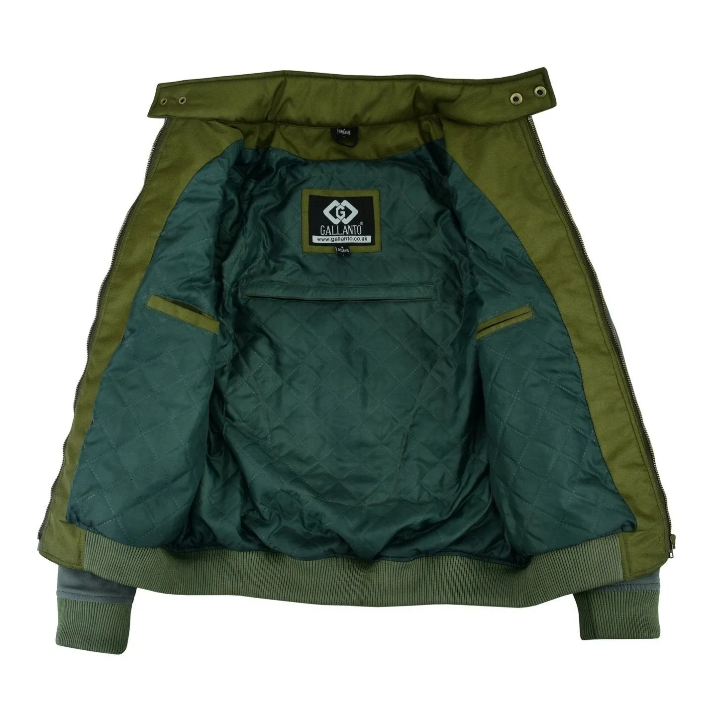 Gallanto Wax Cotton Armoured Bomber Jacket Waterproof Biker Motorcycle