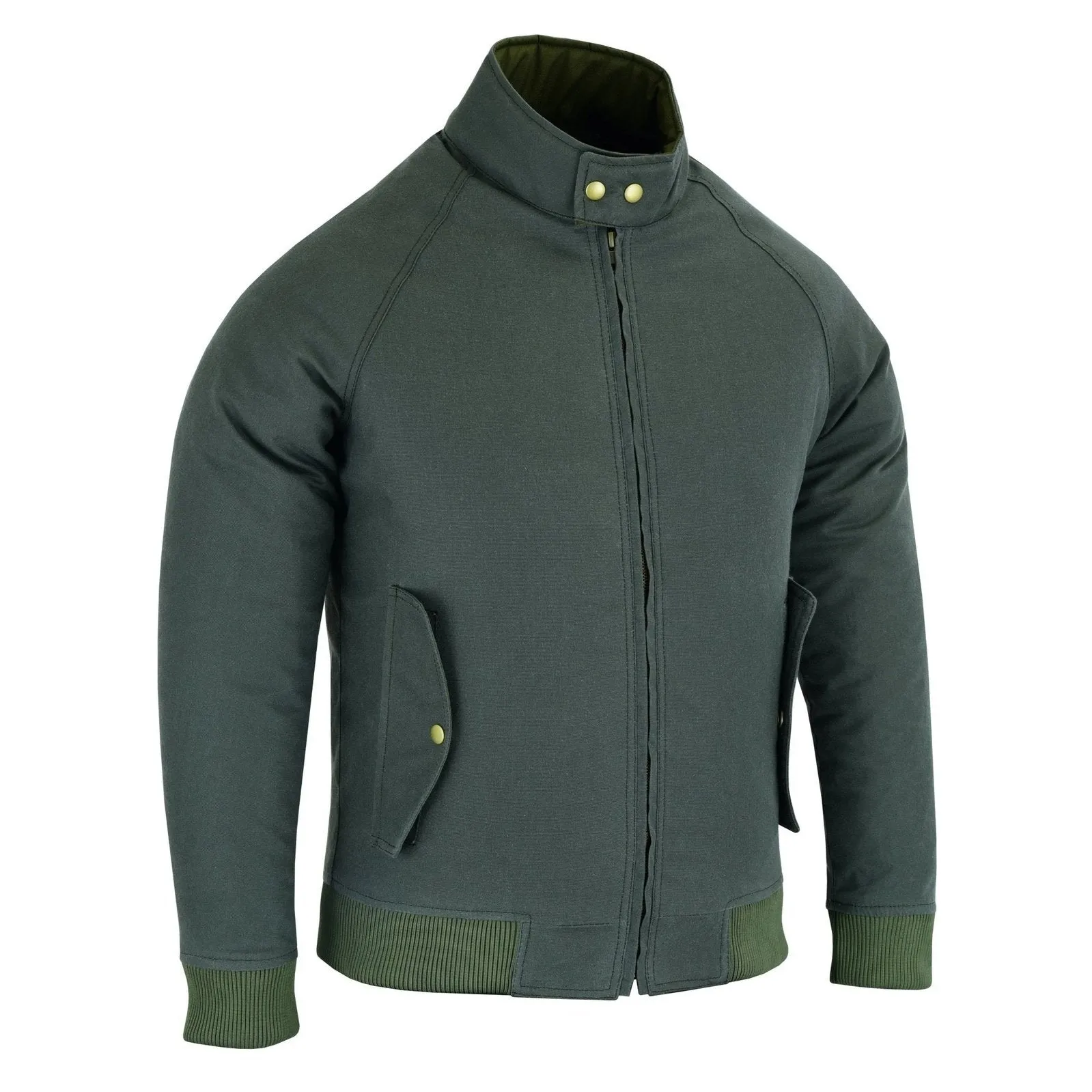 Gallanto Wax Cotton Armoured Bomber Jacket Waterproof Biker Motorcycle