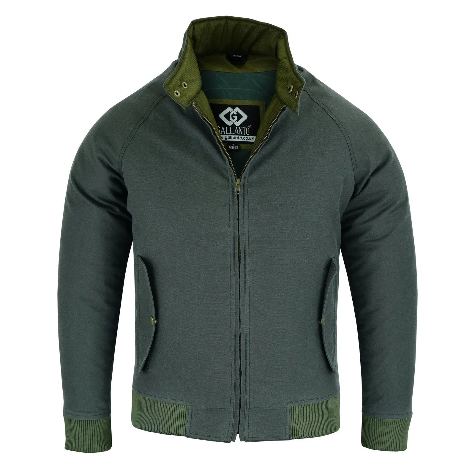 Gallanto Wax Cotton Armoured Bomber Jacket Waterproof Biker Motorcycle