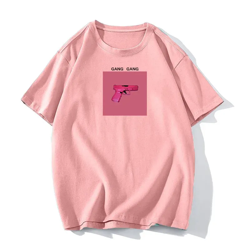 Hirsionsan Oversized Graphic T Shirt Women Summer Casual Tee