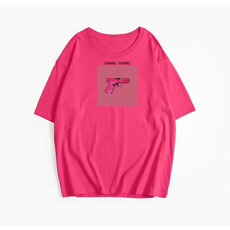 Hirsionsan Oversized Graphic T Shirt Women Summer Casual Tee