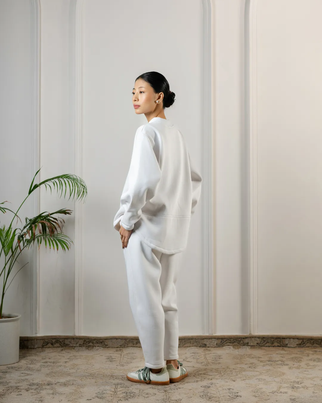 Hiyasu Cotton Fleece Pants : Vanilla