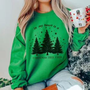 In My Heart Is A Christmas Tree Farm Wholesale Graphic Sweatshirt - Rapid Shipping
