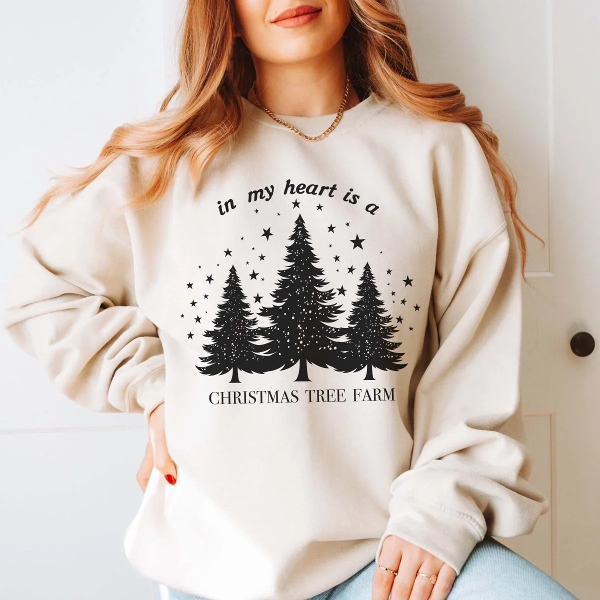In My Heart Is A Christmas Tree Farm Wholesale Graphic Sweatshirt - Rapid Shipping