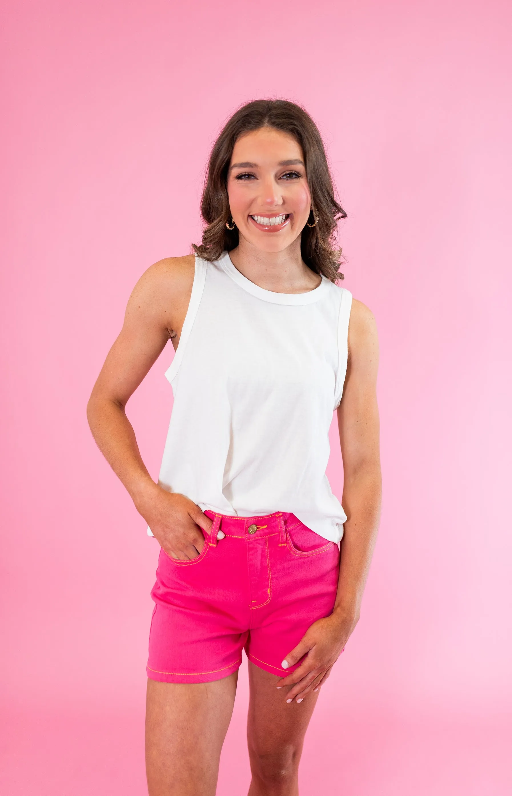 Judy Blue: HW Dyed Pocket Embroidery Shorts