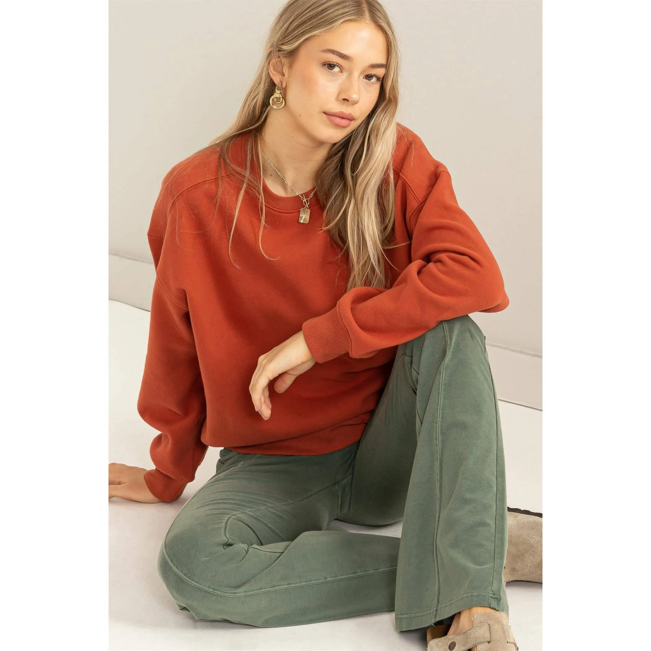 Just a Hint Drop Shoulder Sweatshirt